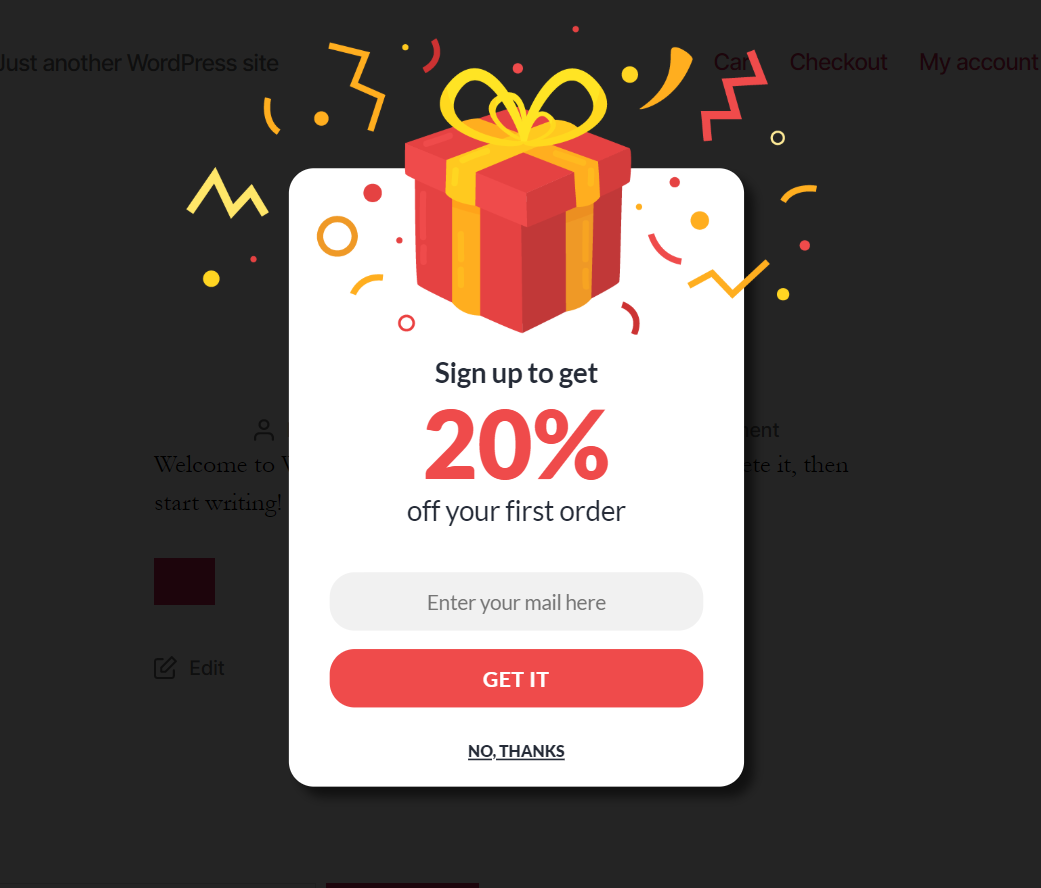 Promotion de remise sur le premier achat WooCommerce - Popup d'abonnement - E-mails de coupon - 5